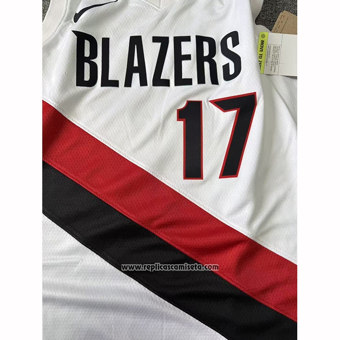 Camiseta Portland Trail Blazers Shaedon Sharpe NO 17 Association 2025-26 Blanco